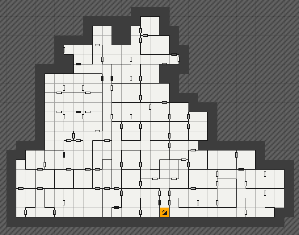 My incomplete map of the dungeon.