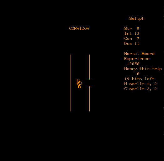 A screenshot of Seliph in the dungeon.