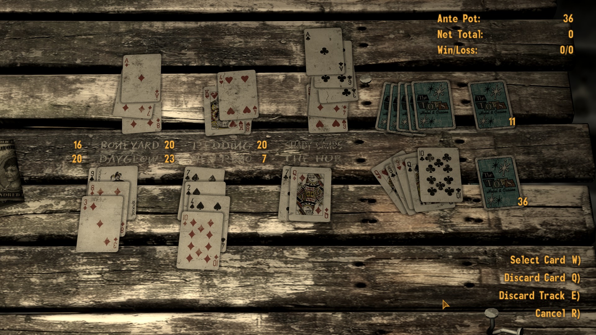 A screenshot of a Caravan game in progress.